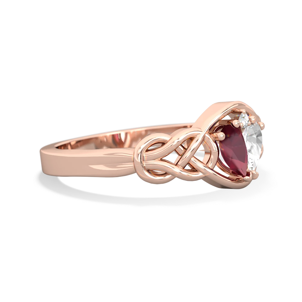 Ruby Celtic Love Knot 14K Rose Gold ring R5420