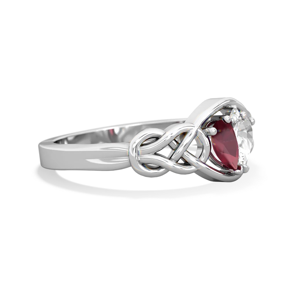 Ruby Celtic Love Knot 14K White Gold ring R5420