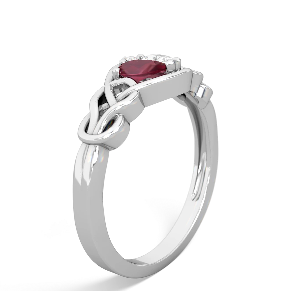 Ruby Celtic Love Knot 14K White Gold ring R5420