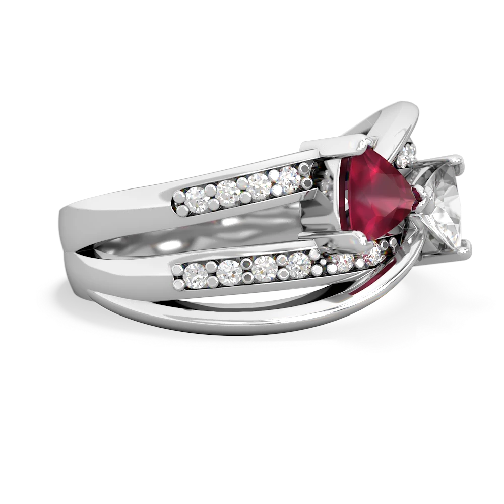 Ruby Bowtie 14K White Gold ring R2360