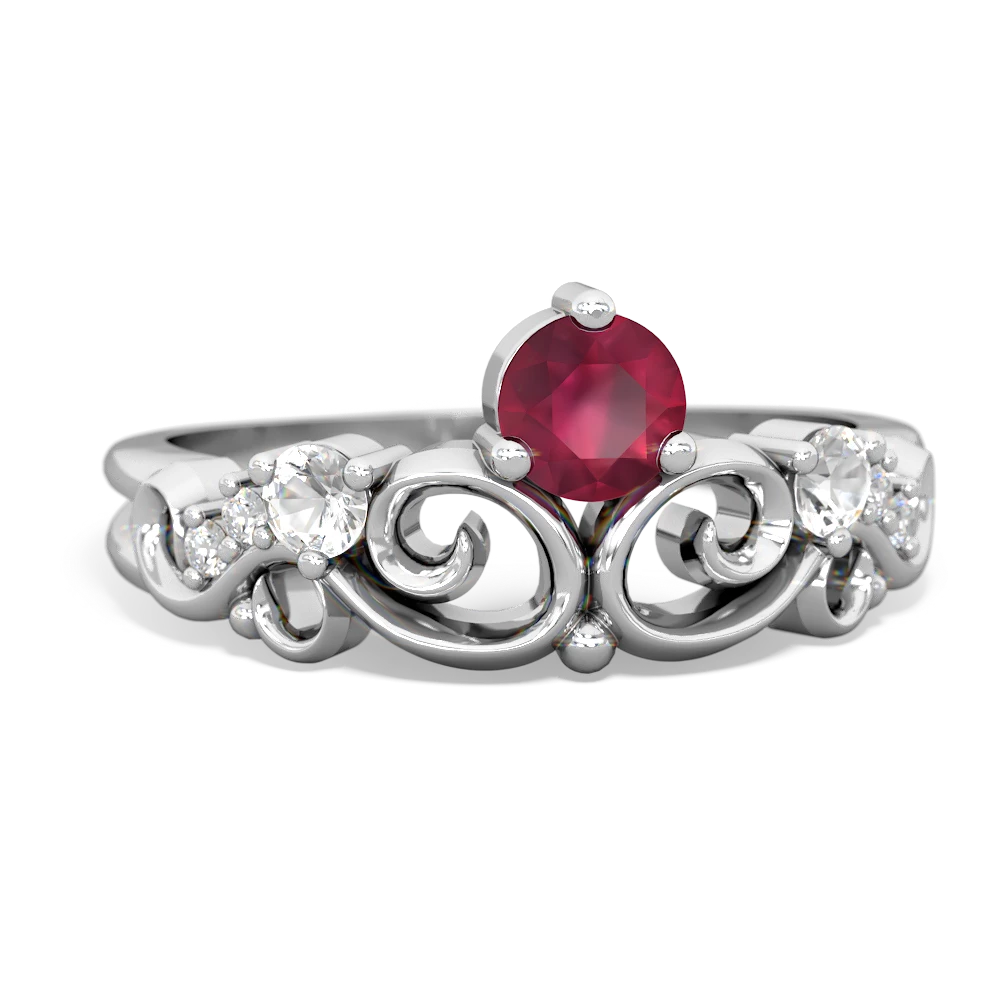 Ruby Crown Keepsake 14K White Gold ring R5740