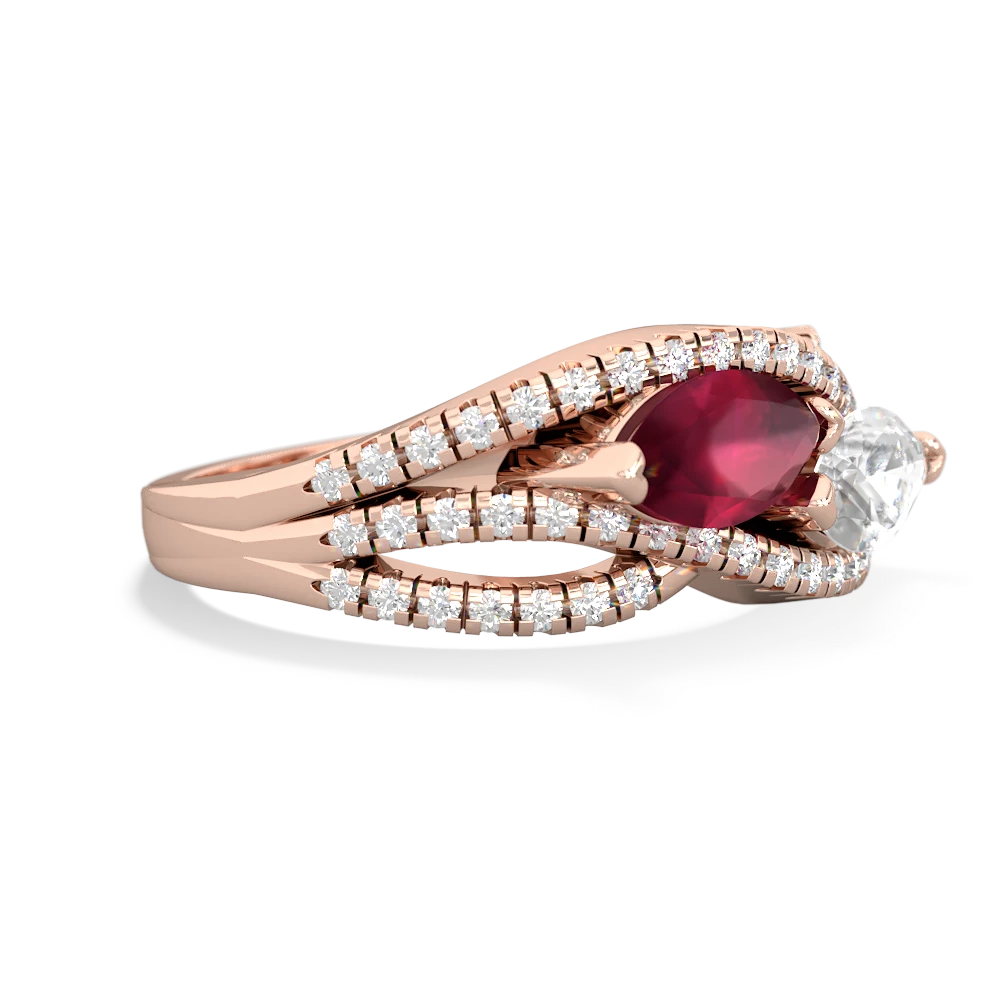 Ruby Diamond Rivers 14K Rose Gold ring R3070