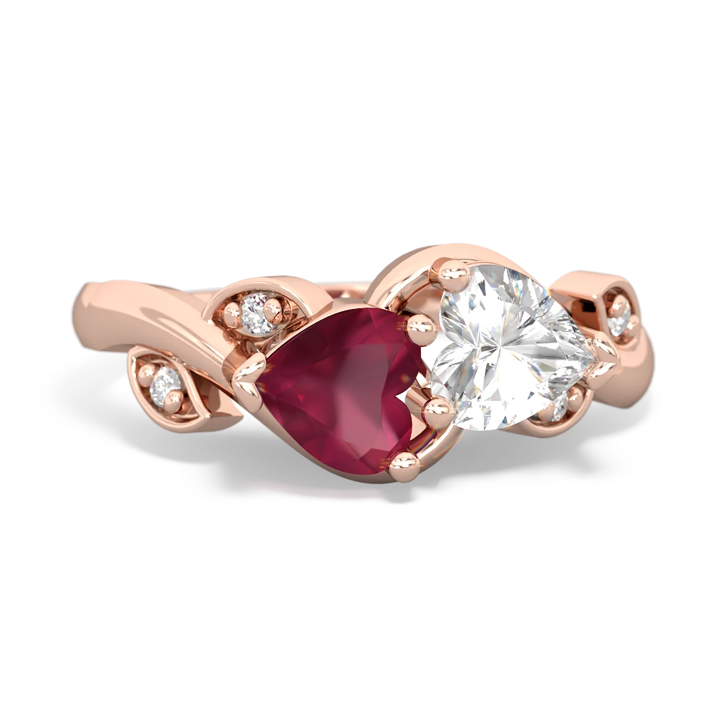 Ruby Floral Elegance 14K Rose Gold ring R5790