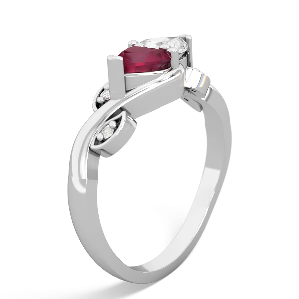 Ruby Floral Elegance 14K White Gold ring R5790