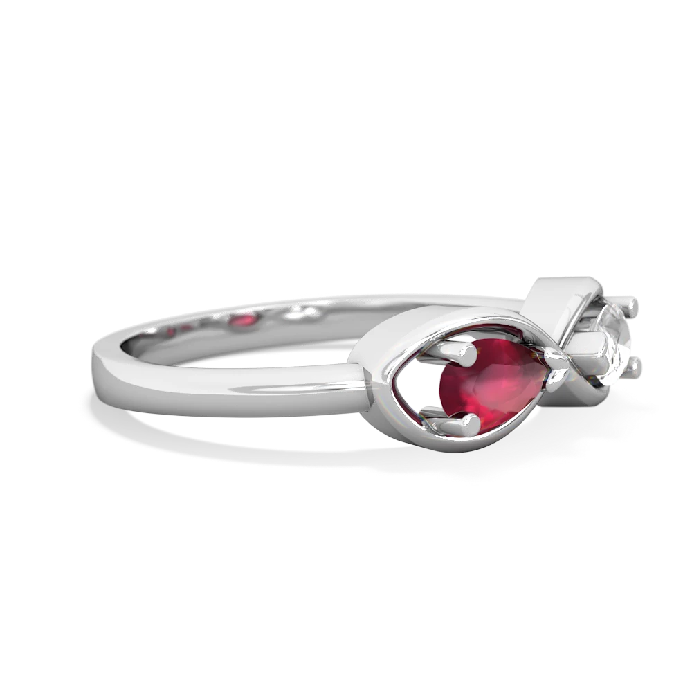 Ruby Infinity 14K White Gold ring R5050