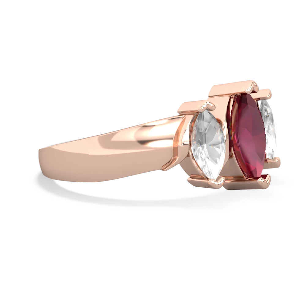 Ruby Three Peeks 14K Rose Gold ring R2433