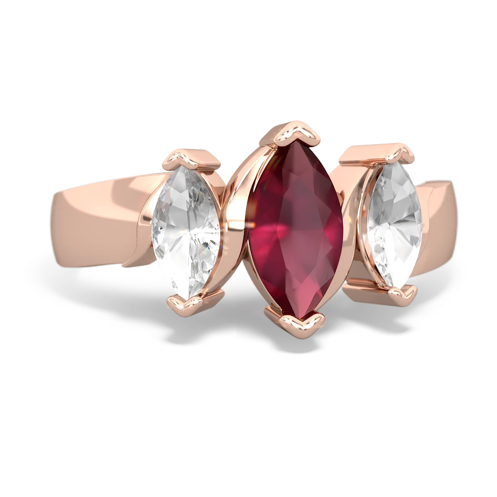 Ruby Three Peeks 14K Rose Gold ring R2433