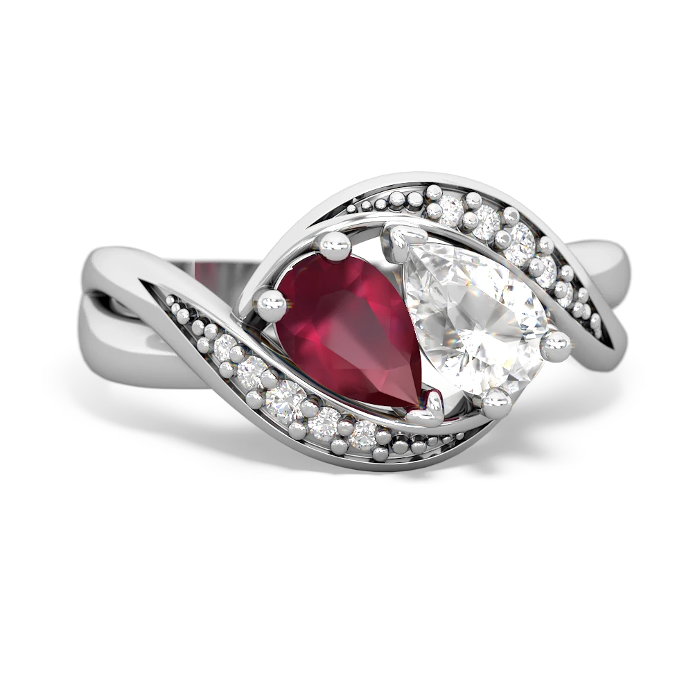 Ruby Summer Winds 14K White Gold ring R5342