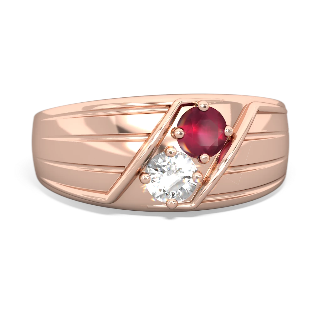 Ruby Men's Streamline 14K Rose Gold ring R0460