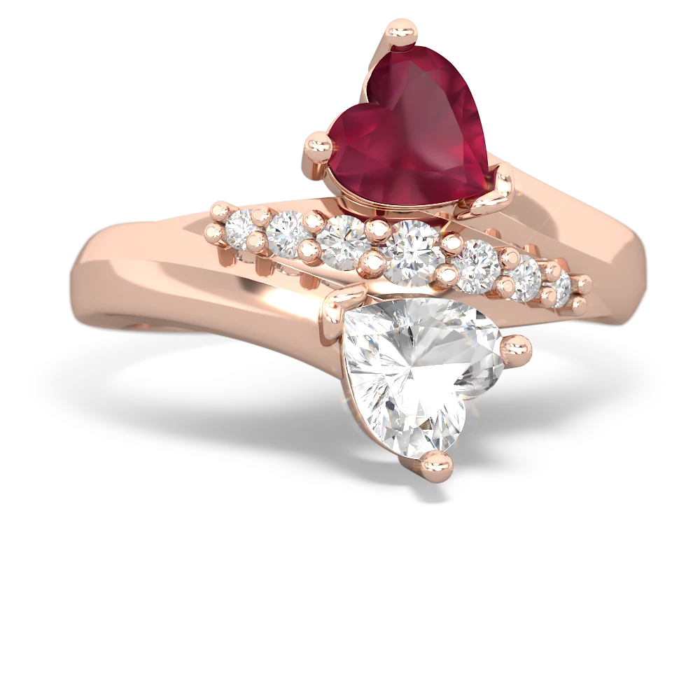 Ruby Heart To Heart 14K Rose Gold ring R2064