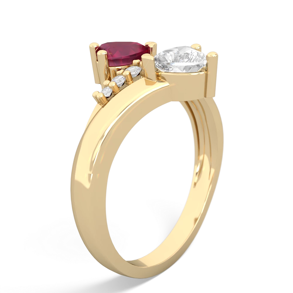 Ruby Heart To Heart 14K Yellow Gold ring R2064