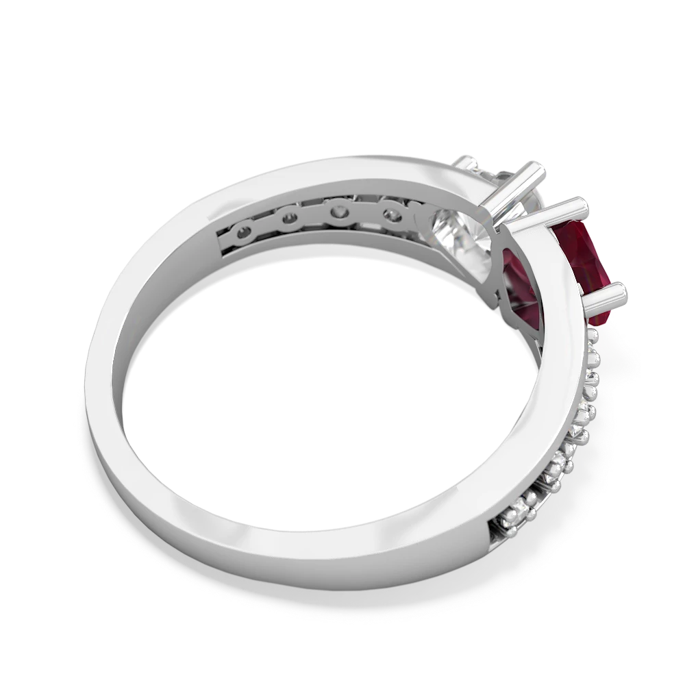 Ruby Heart To Heart 14K White Gold ring R3342