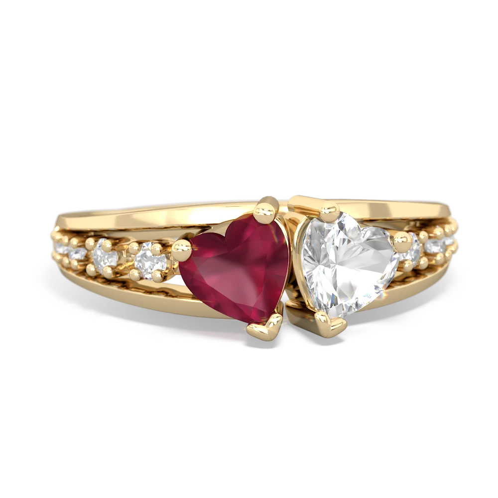 Ruby Heart To Heart 14K Yellow Gold ring R3342