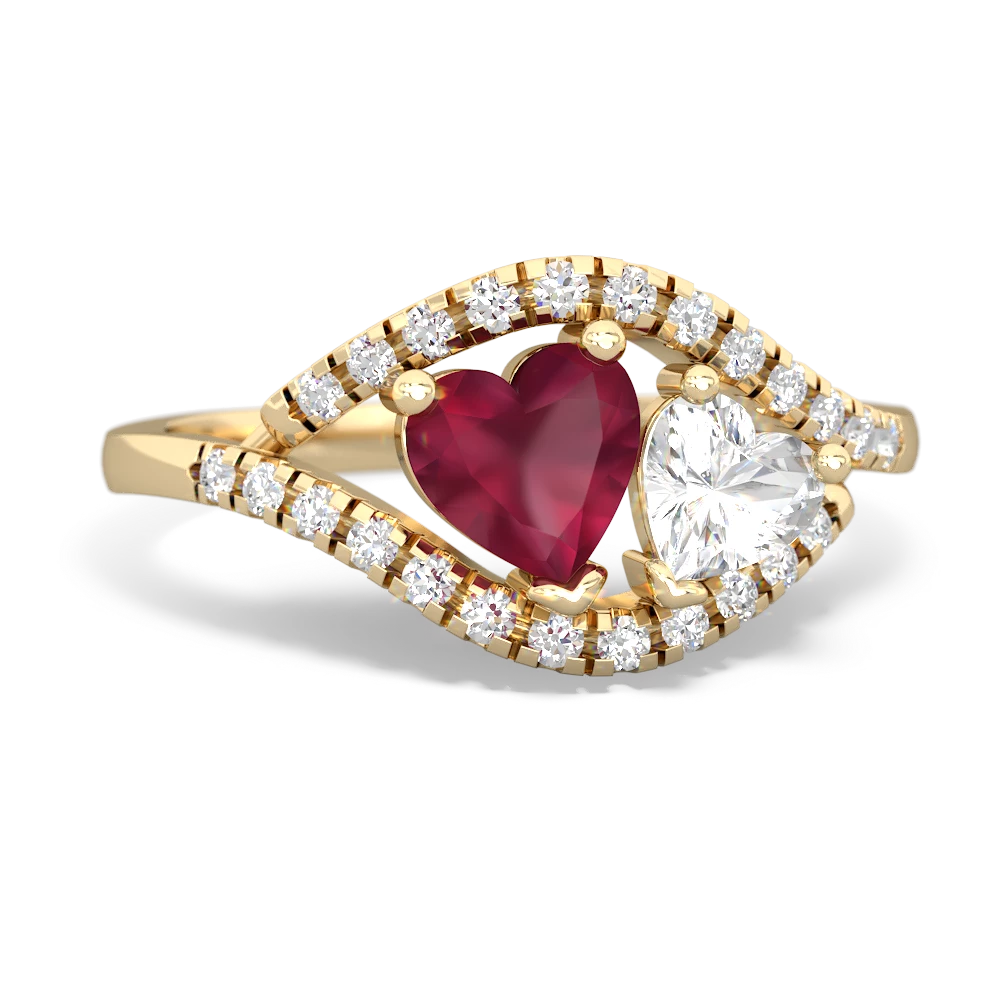 Ruby Mother And Child 14K Yellow Gold ring R3010