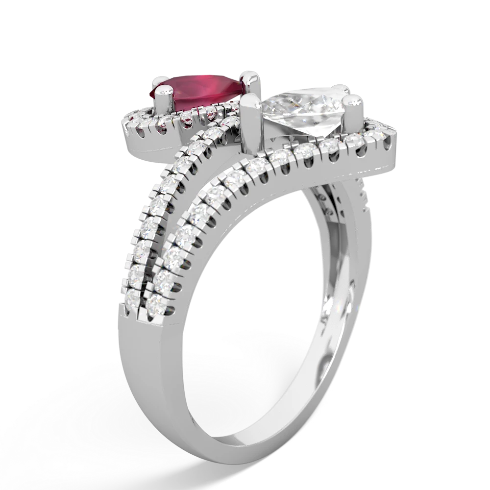 Ruby Diamond Dazzler 14K White Gold ring R3000