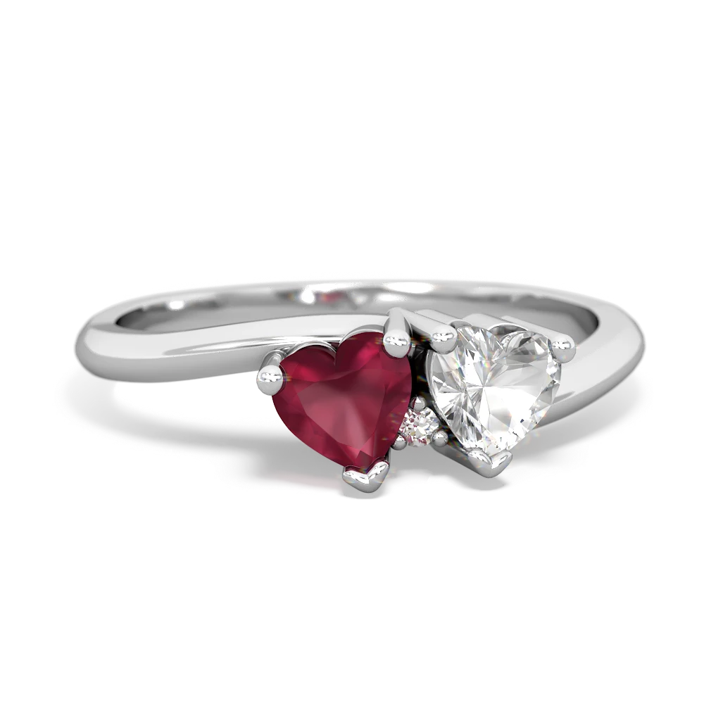 Ruby Sweethearts 14K White Gold ring R5260