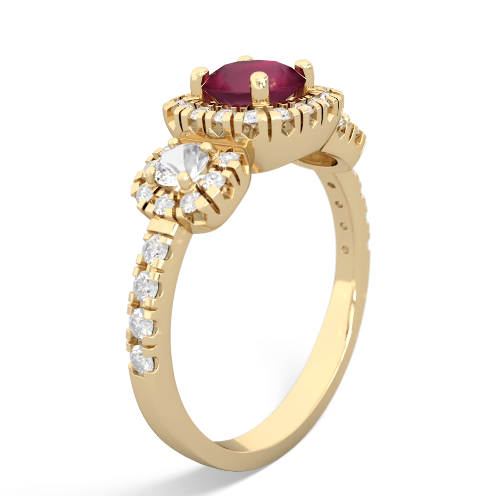 Ruby Regal Halo 14K Yellow Gold ring R5350