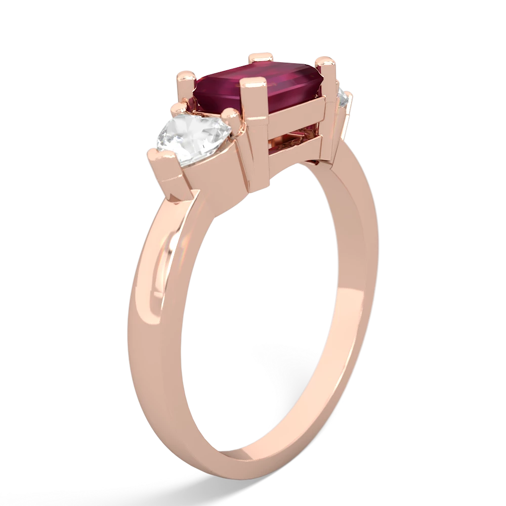 Ruby Three Stone 14K Rose Gold ring R5235