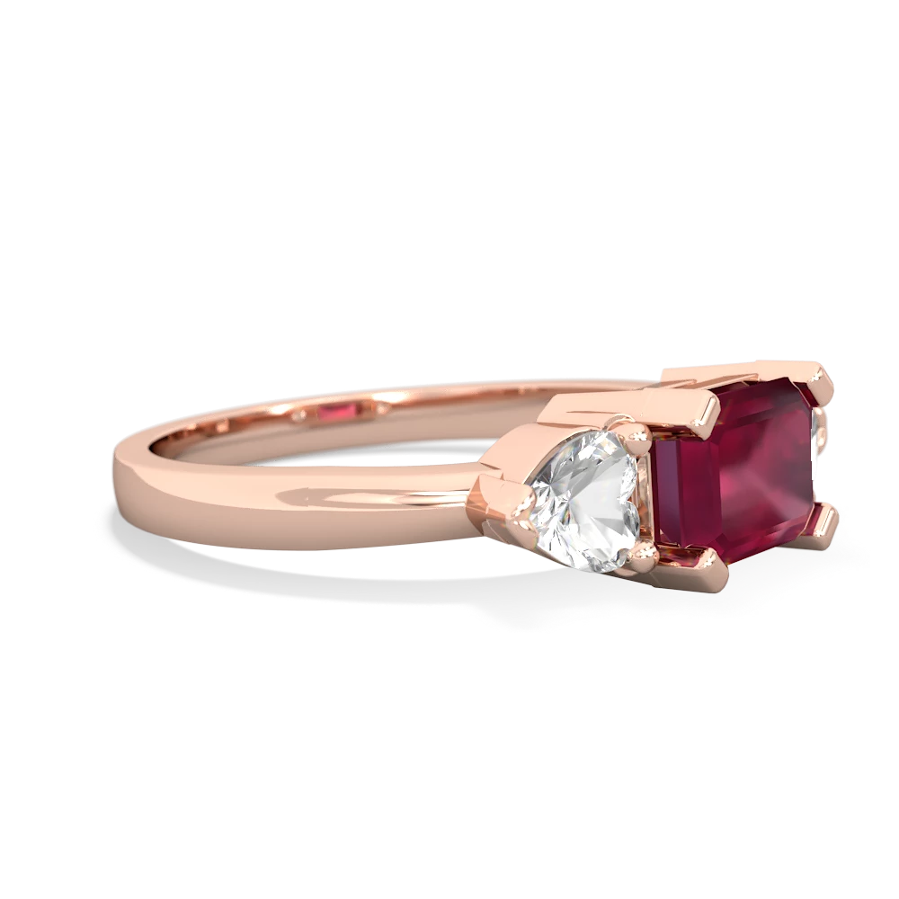 Ruby Three Stone 14K Rose Gold ring R5235