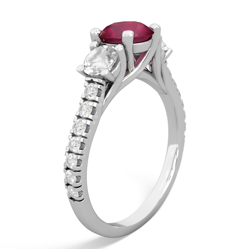 Ruby Pave Trellis 14K White Gold ring R5500