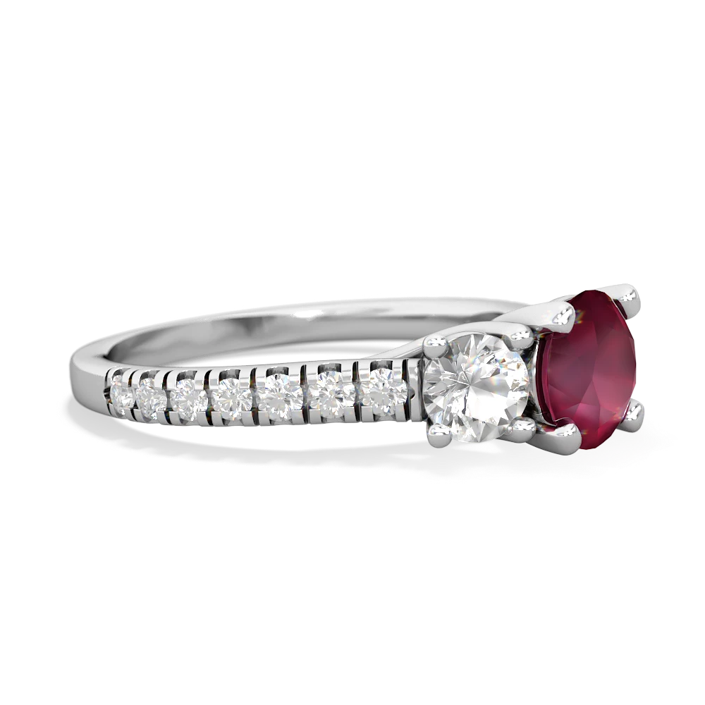 Ruby Pave Trellis 14K White Gold ring R5500