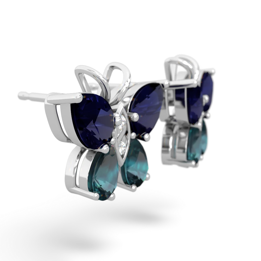 Sapphire Butterfly 14K White Gold earrings E2215