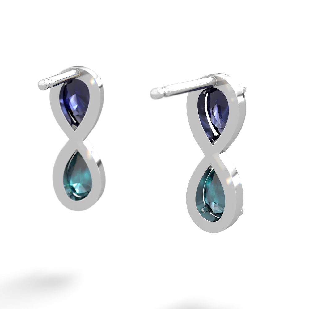 Sapphire Infinity 14K White Gold earrings E5050