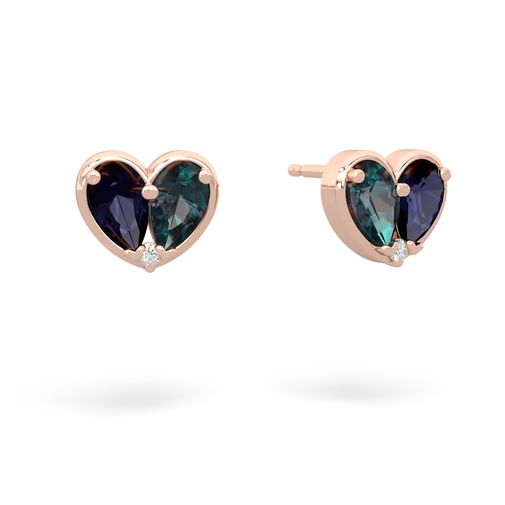 Sapphire 'Our Heart' 14K Rose Gold earrings E5072