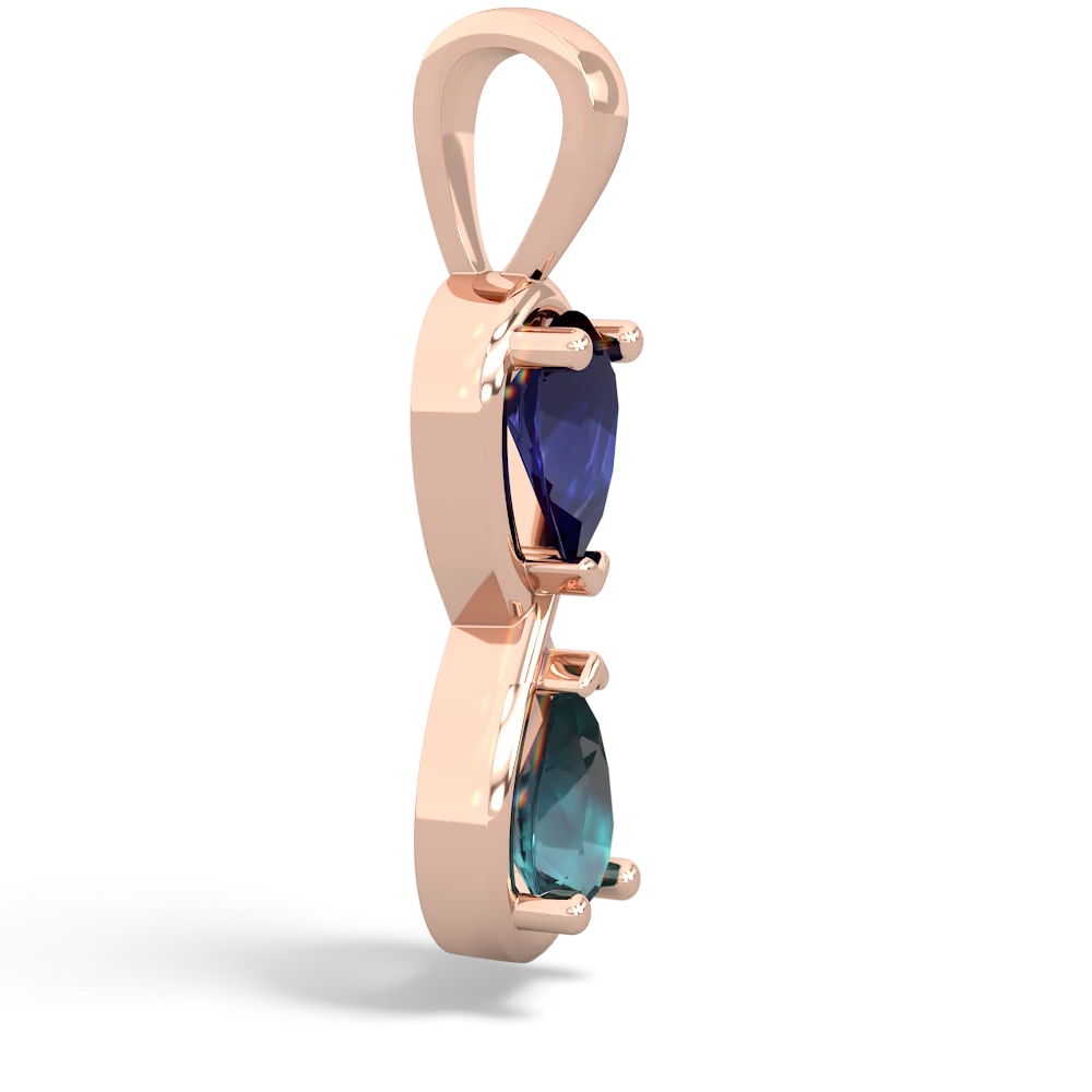 Sapphire Infinity 14K Rose Gold pendant P5050