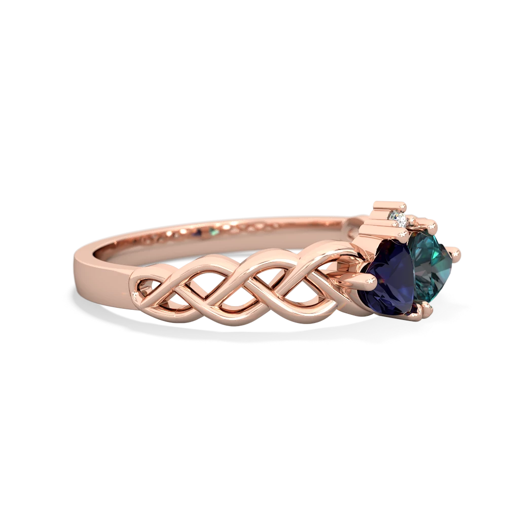 Sapphire Heart To Heart Braid 14K Rose Gold ring R5870