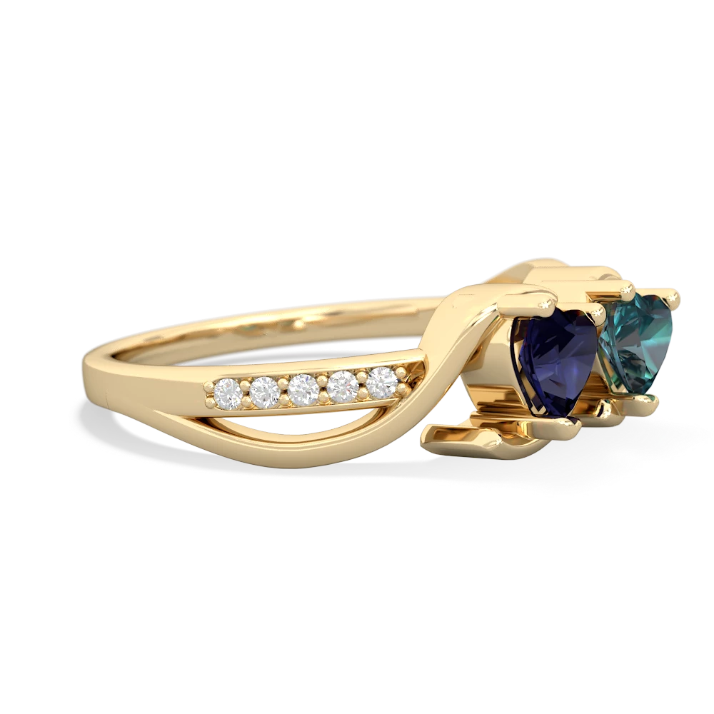 Sapphire Side By Side 14K Yellow Gold ring R3090