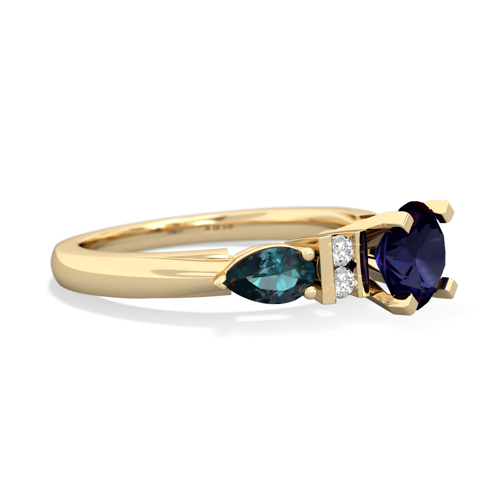 Sapphire 6Mm Round Eternal Embrace Engagement 14K Yellow Gold ring R2005