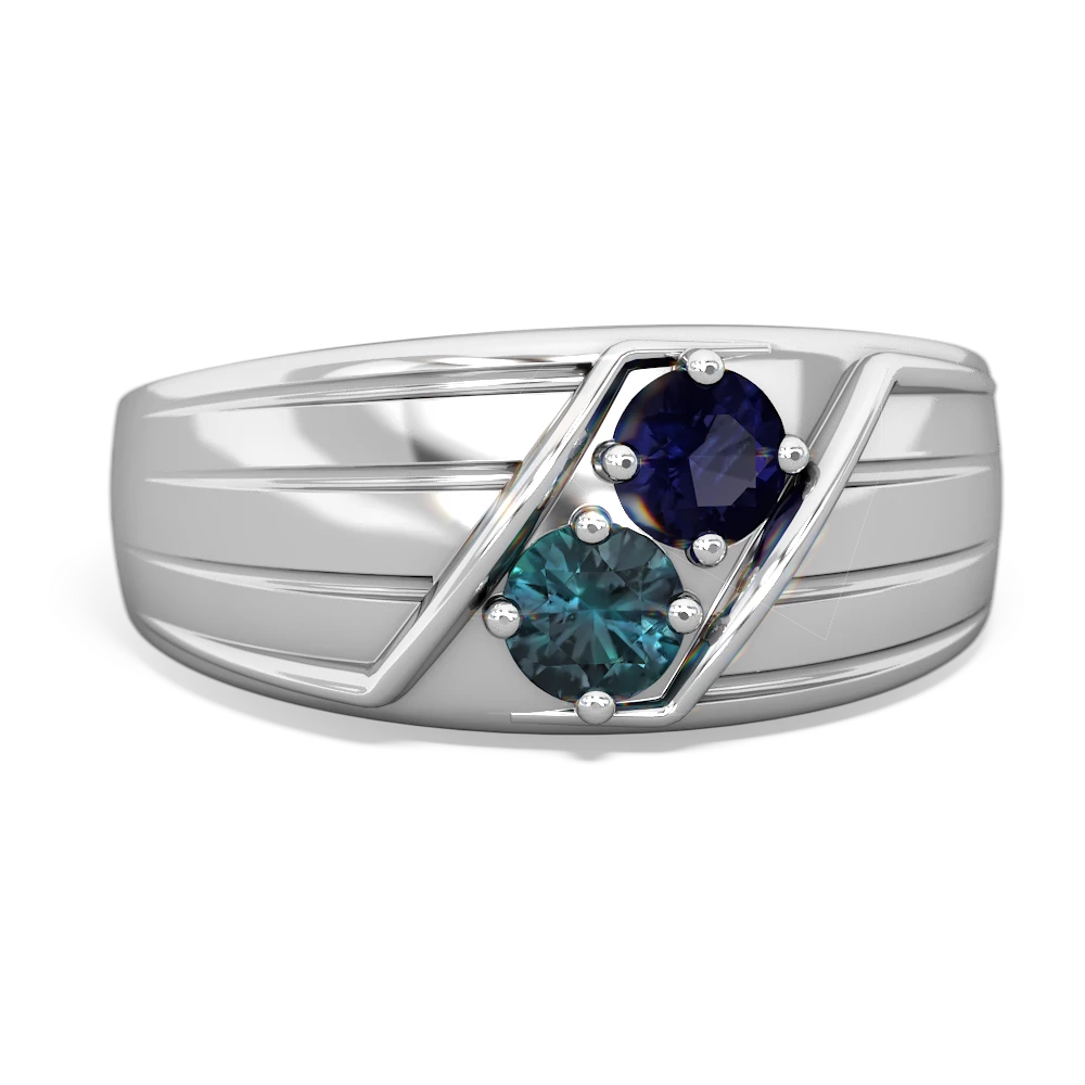 Sapphire Men's Streamline 14K White Gold ring R0460