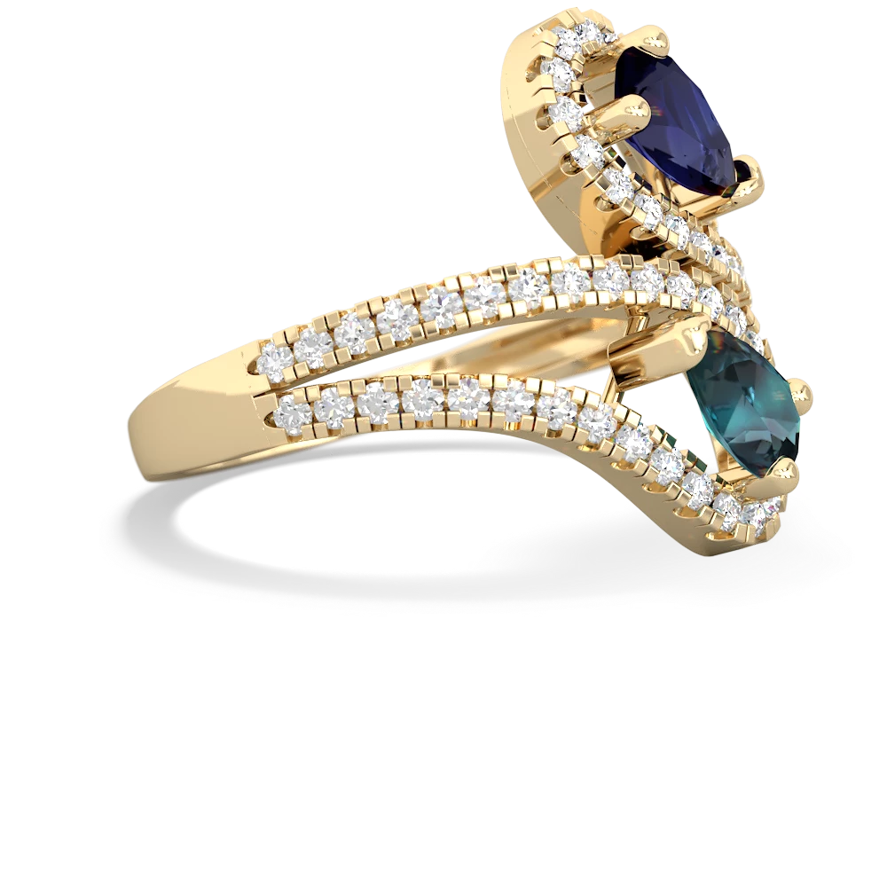 Sapphire Diamond Dazzler 14K Yellow Gold ring R3000