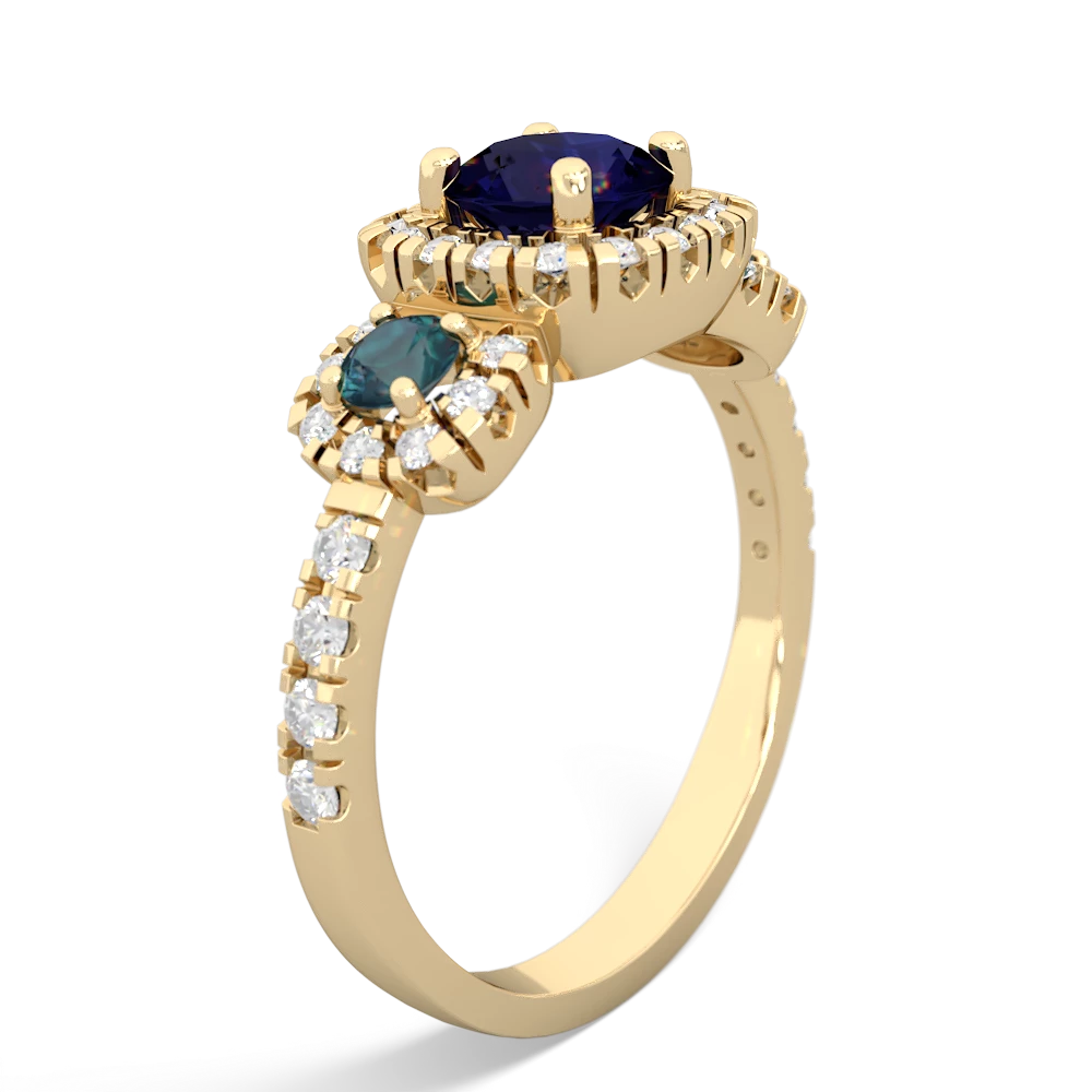 Sapphire Regal Halo 14K Yellow Gold ring R5350