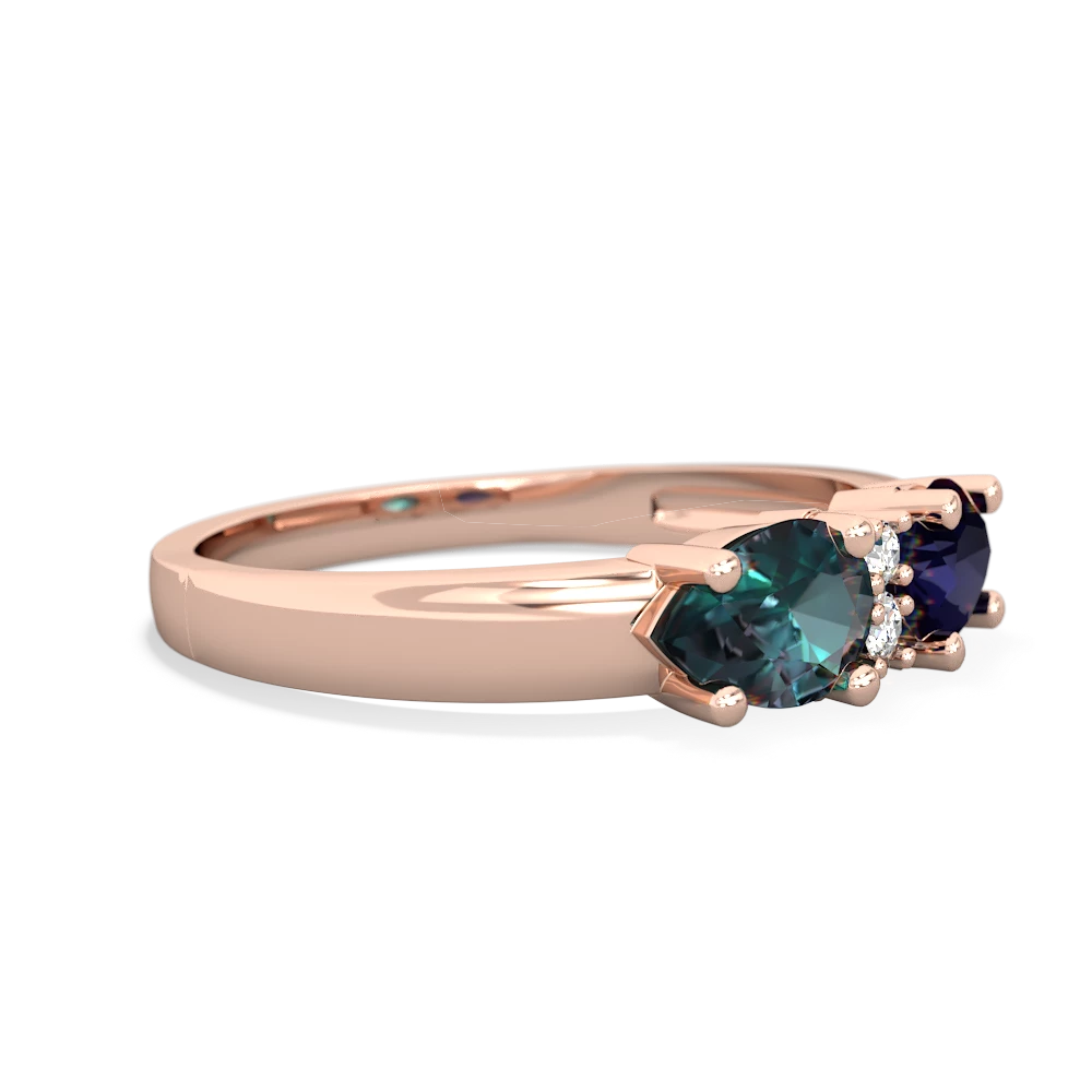 Sapphire Pear Bowtie 14K Rose Gold ring R0865