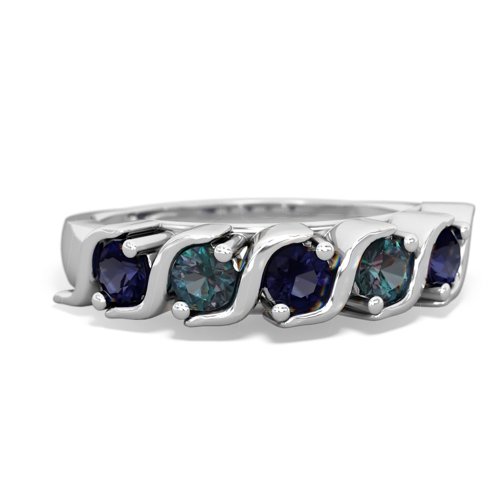 Sapphire Anniversary Band 14K White Gold ring R2089