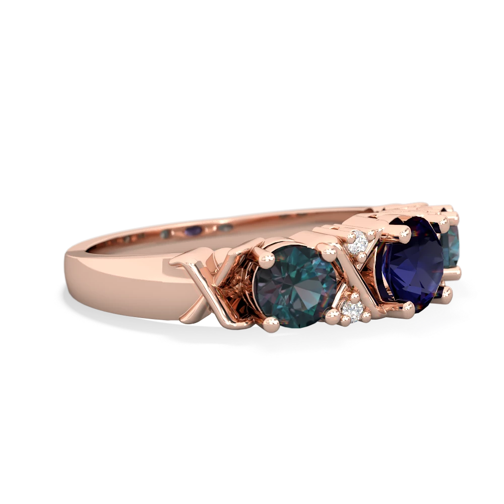 Sapphire Hugs And Kisses 14K Rose Gold ring R5016