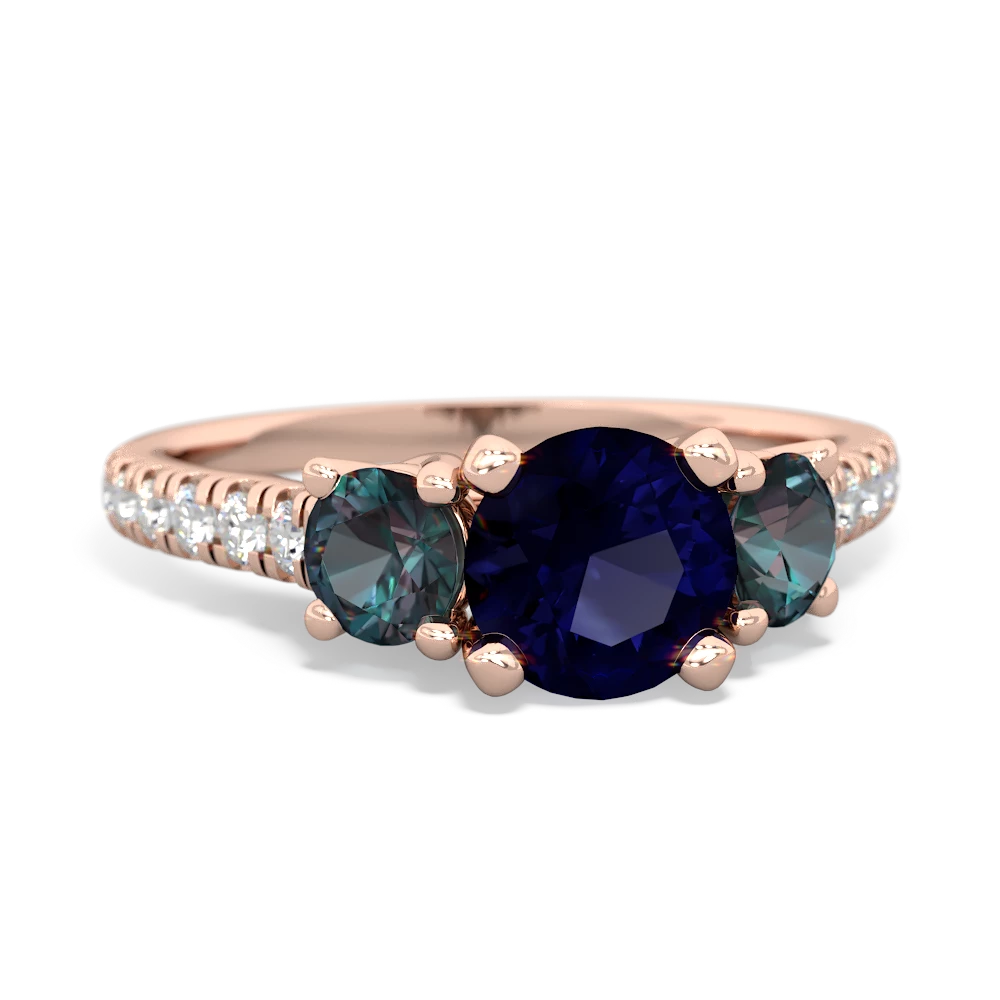 Sapphire Pave Trellis 14K Rose Gold ring R5500