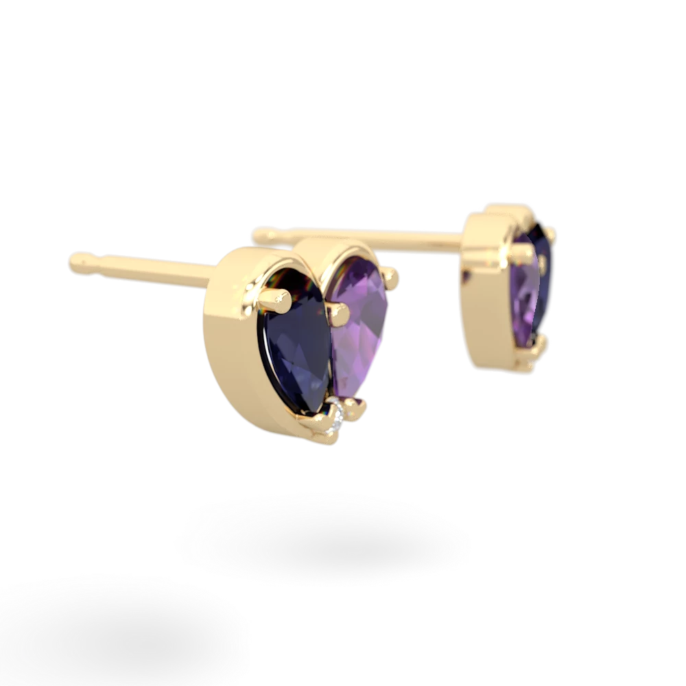 Sapphire 'Our Heart' 14K Yellow Gold earrings E5072