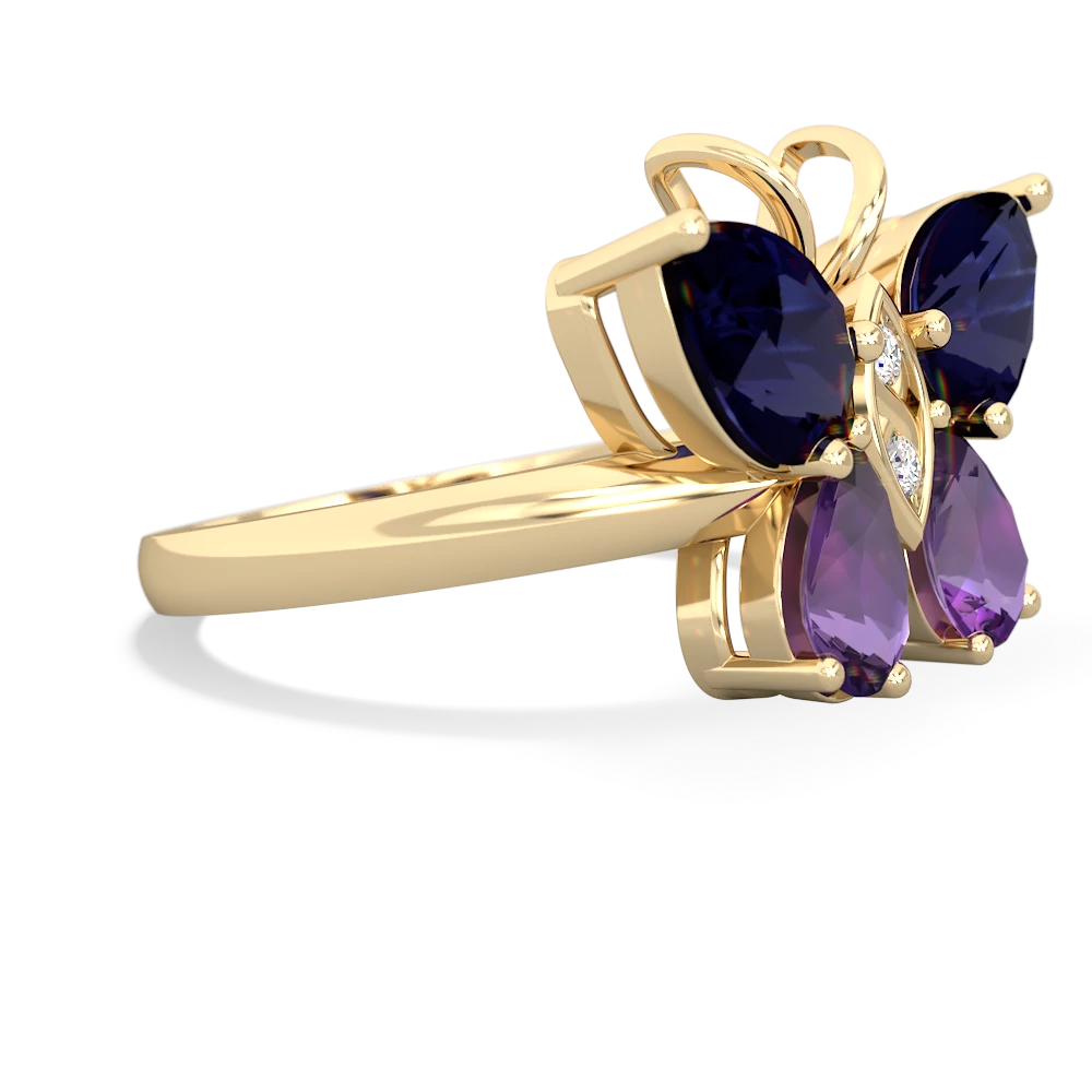 Sapphire Butterfly 14K Yellow Gold ring R2215