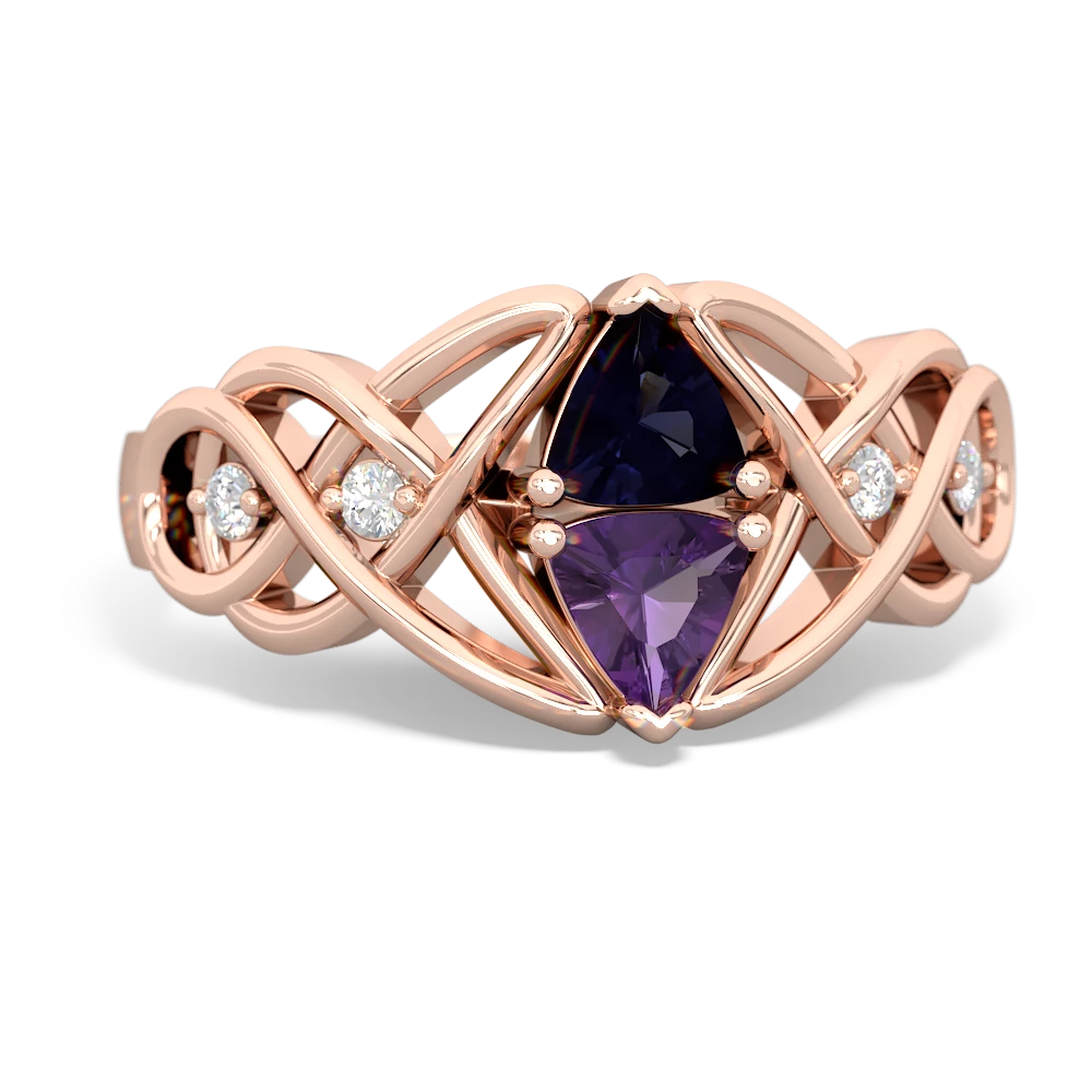 Sapphire Keepsake Celtic Knot 14K Rose Gold ring R5300