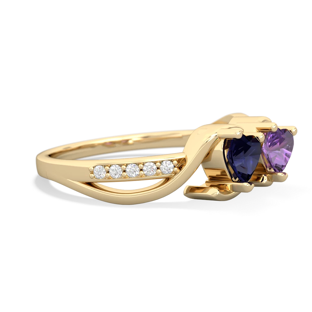 Sapphire Side By Side 14K Yellow Gold ring R3090