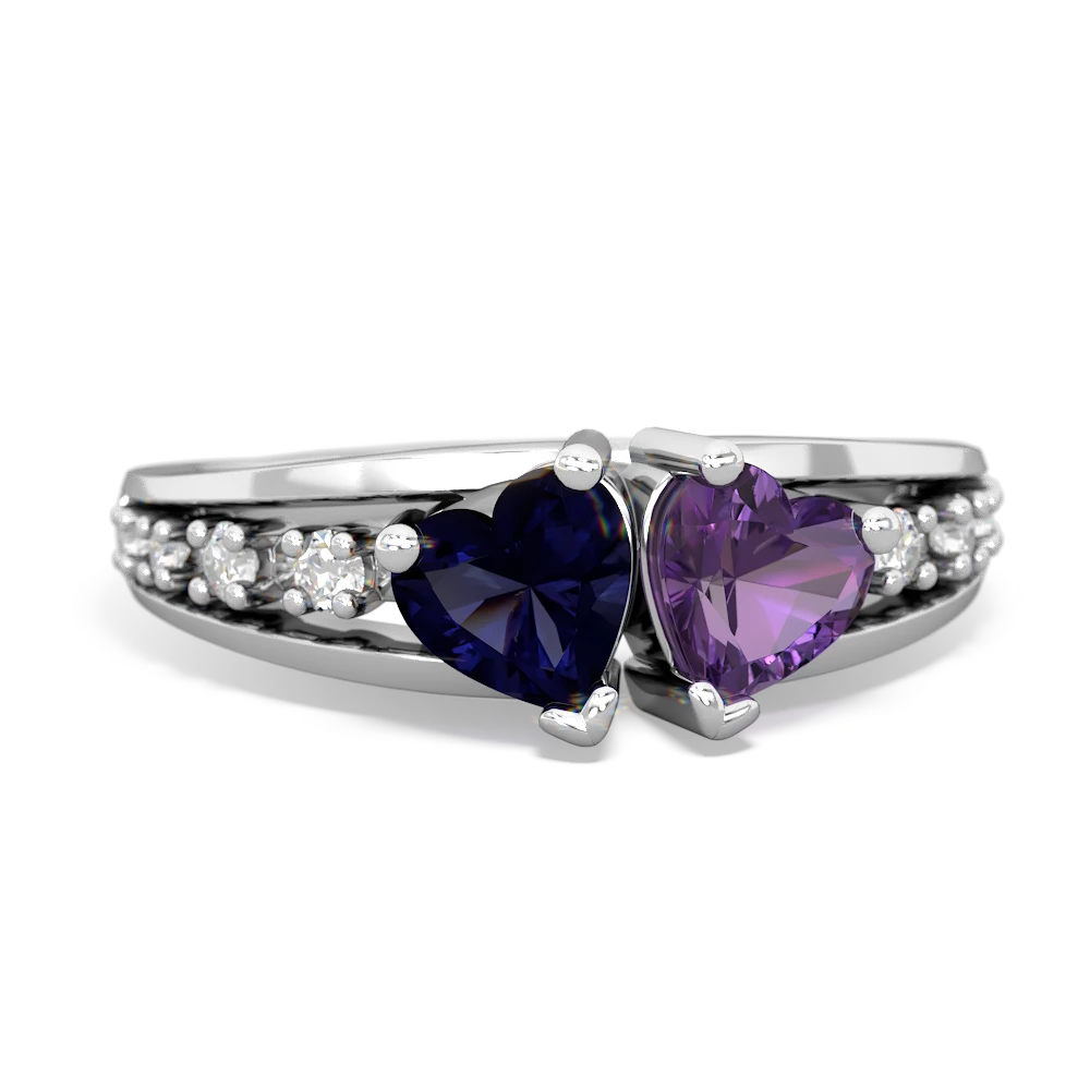 Amethyst & White Lab-Created Sapphire Heart Ring Sterling Silver | Kay  Outlet