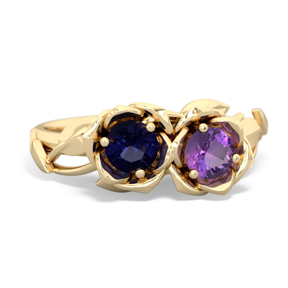 Sapphire Rose Garden 14K Yellow Gold ring R5510