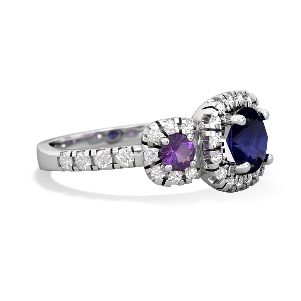 Sapphire Regal Halo 14K White Gold ring R5350