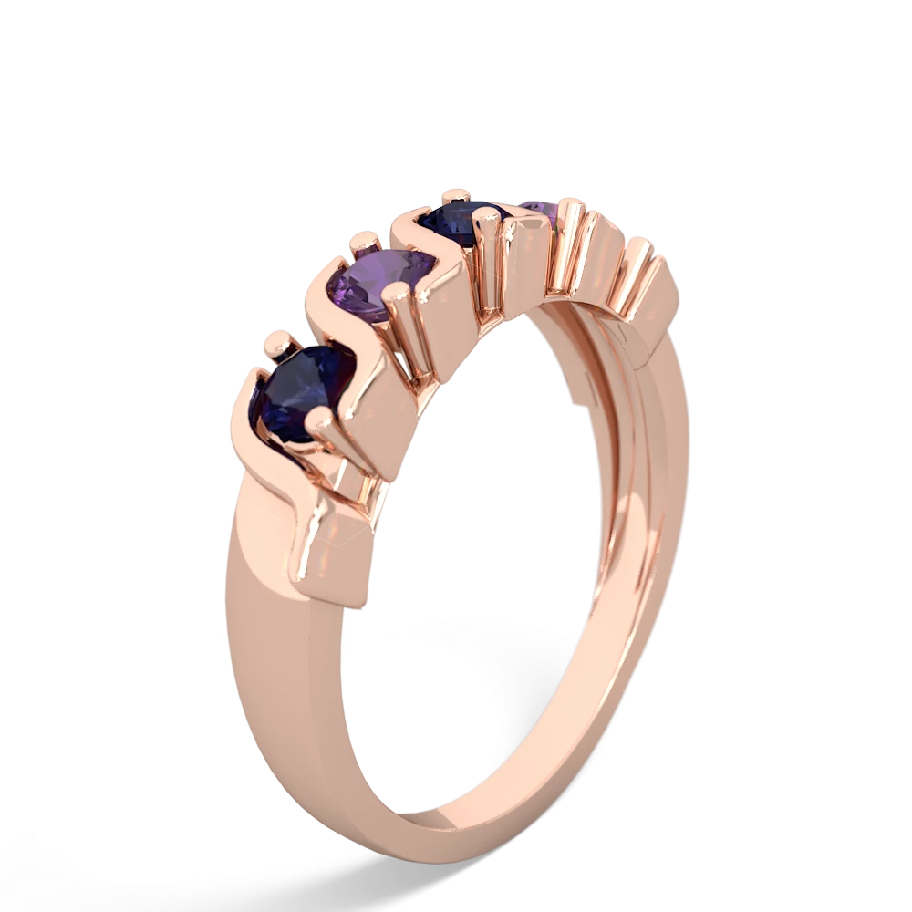 Sapphire Anniversary Band 14K Rose Gold ring R2089