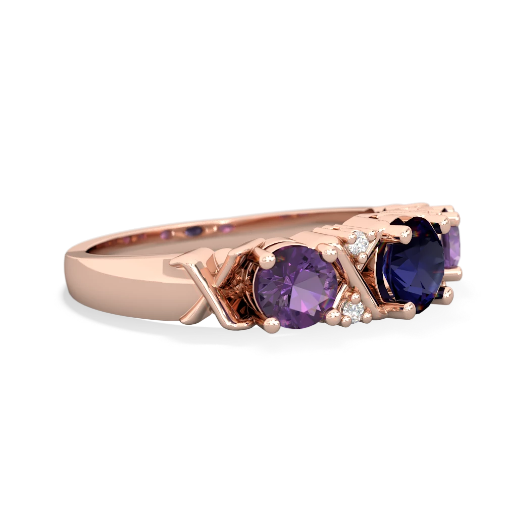 Sapphire Hugs And Kisses 14K Rose Gold ring R5016