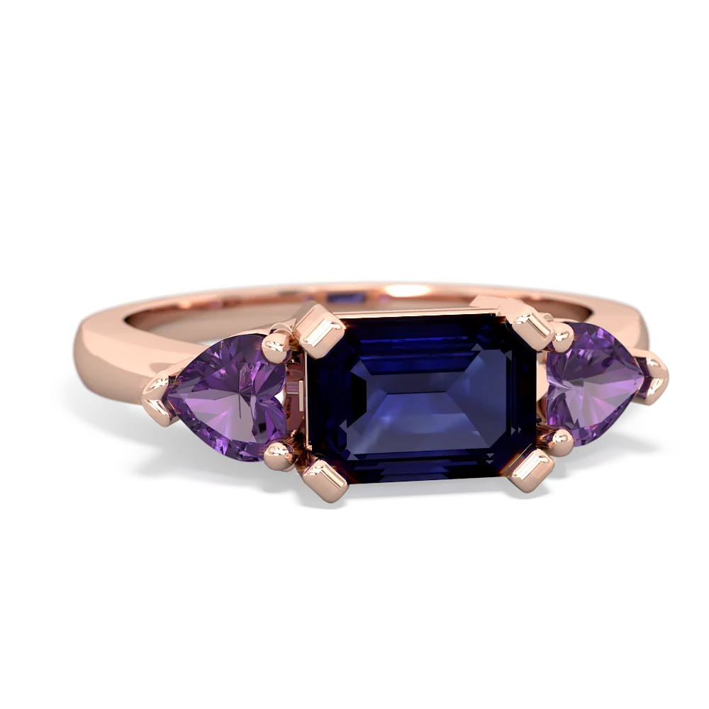 Sapphire Three Stone 14K Rose Gold ring R5235