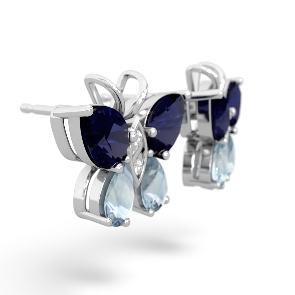 Sapphire Butterfly 14K White Gold earrings E2215